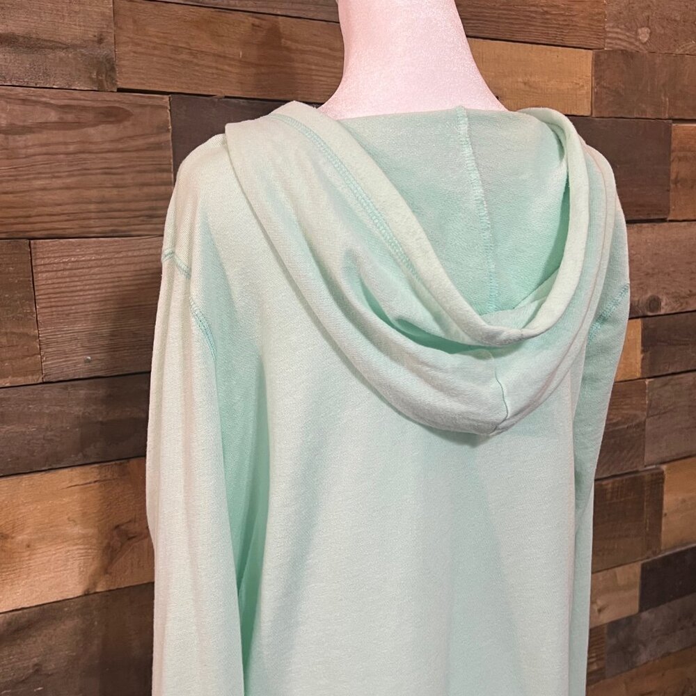 Old Navy Lightweight Mint Green Long Sleeve Hoodie Size Large Cotton Blend - Picture 6 of 8